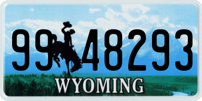 WY license plate 9948293