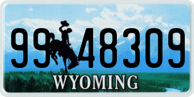 WY license plate 9948309