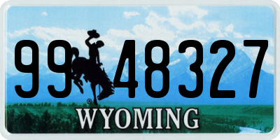 WY license plate 9948327