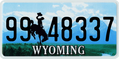 WY license plate 9948337