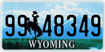 WY license plate 9948349