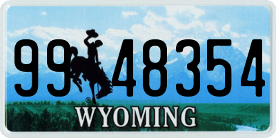WY license plate 9948354