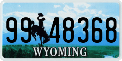 WY license plate 9948368