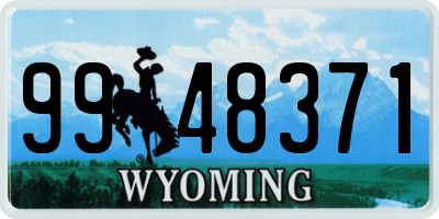 WY license plate 9948371