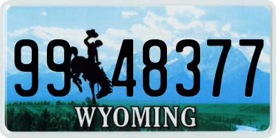 WY license plate 9948377