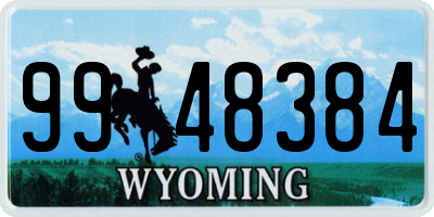WY license plate 9948384