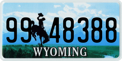 WY license plate 9948388