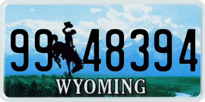 WY license plate 9948394