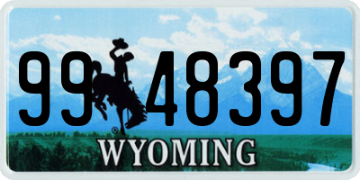 WY license plate 9948397