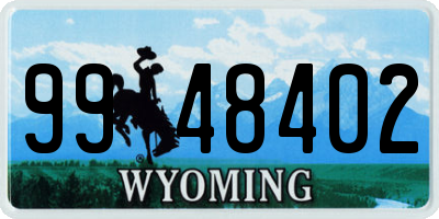 WY license plate 9948402