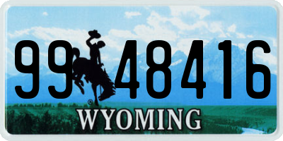 WY license plate 9948416