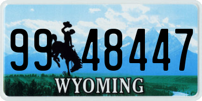 WY license plate 9948447