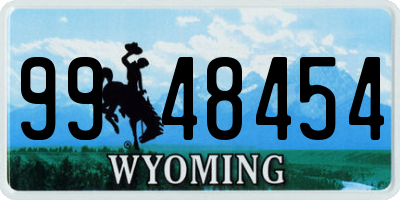 WY license plate 9948454