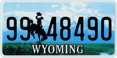 WY license plate 9948490