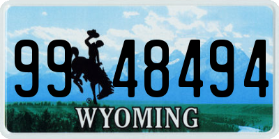 WY license plate 9948494
