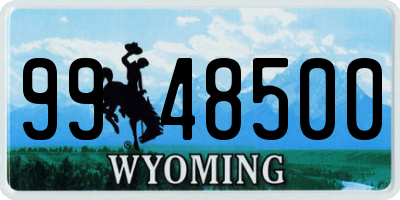 WY license plate 9948500