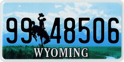 WY license plate 9948506