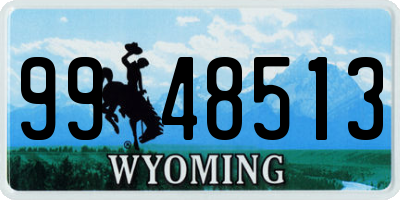 WY license plate 9948513