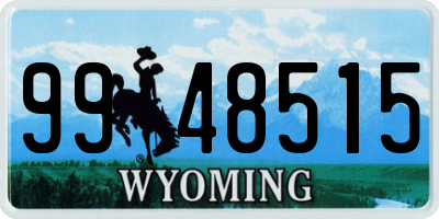WY license plate 9948515