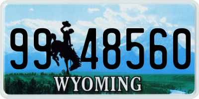 WY license plate 9948560
