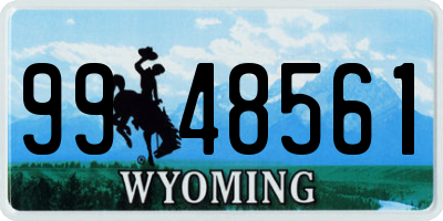 WY license plate 9948561