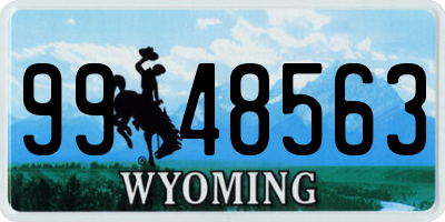 WY license plate 9948563