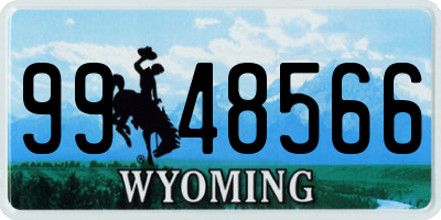 WY license plate 9948566