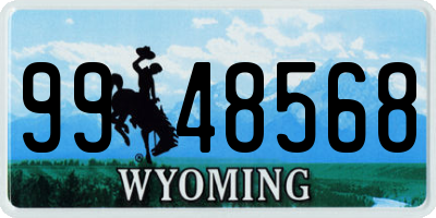 WY license plate 9948568