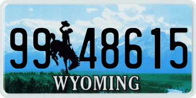 WY license plate 9948615