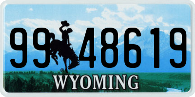 WY license plate 9948619