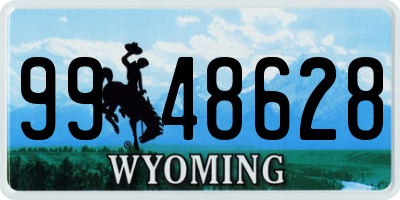 WY license plate 9948628