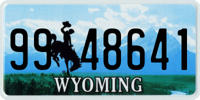 WY license plate 9948641