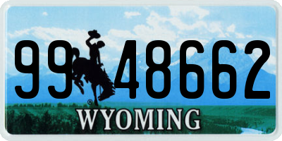 WY license plate 9948662
