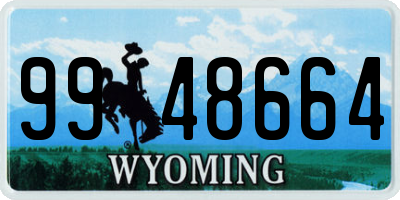 WY license plate 9948664