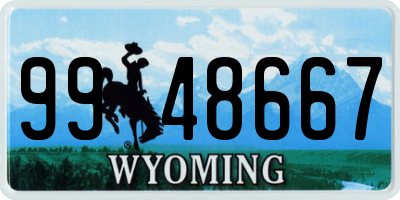 WY license plate 9948667