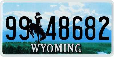 WY license plate 9948682