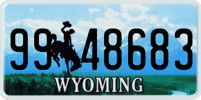 WY license plate 9948683
