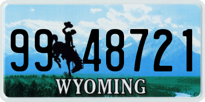 WY license plate 9948721
