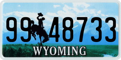 WY license plate 9948733