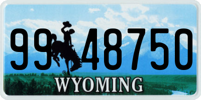 WY license plate 9948750