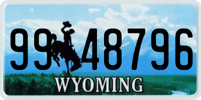WY license plate 9948796