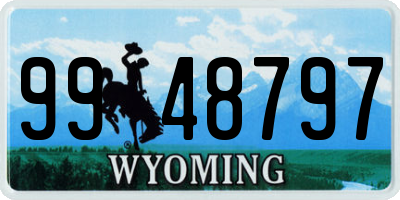 WY license plate 9948797