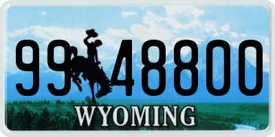 WY license plate 9948800