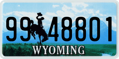 WY license plate 9948801
