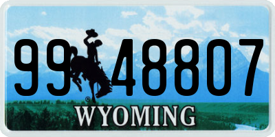 WY license plate 9948807