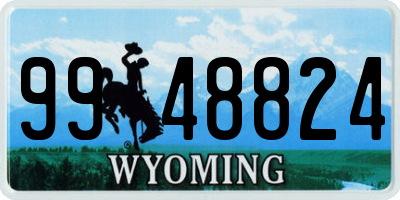 WY license plate 9948824