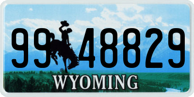 WY license plate 9948829