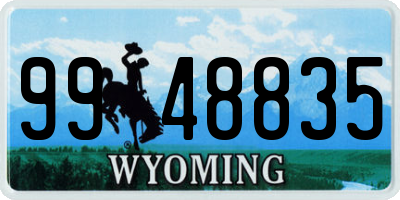 WY license plate 9948835