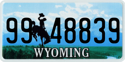 WY license plate 9948839