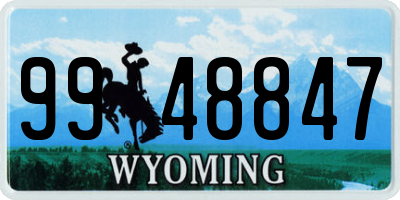 WY license plate 9948847